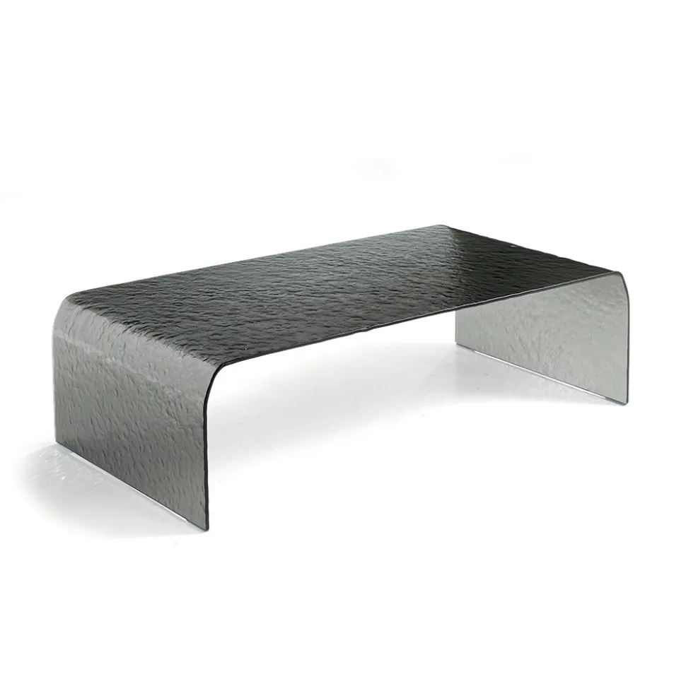 Tavolino da Interno in Vetro Curvato Effetto Martellato Made in Italy - Gelsomina