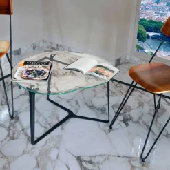 Tavolino da Salotto, Artigianale, in Vetro e Acciaio Made in Italy - Alicante