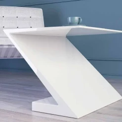 Tavolino da salotto bianco design moderno Zeta made in Italy