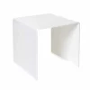 Tavolino da salotto bianco moderno 40x40cm Terry Small, made in Italy