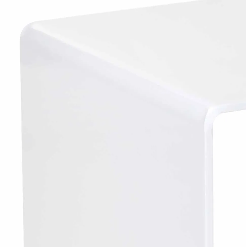 Tavolino da salotto bianco moderno 40x40cm Terry Small, made in Italy