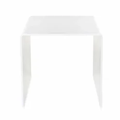 Tavolino da salotto bianco moderno 40x40cm Terry Small, made in Italy
