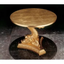 Tavolino da salotto classico in legno massello intagliato a mano, Ciro