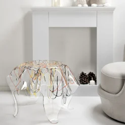 Tavolino da Salotto con Piano e Base in Plexiglass Made in Italy - Brento