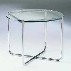 Tavolino da Salotto con Piano Rotondo in Vetro Realizzato in Italia - Costanza