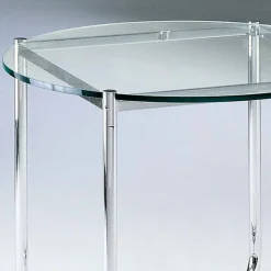 Tavolino da Salotto con Piano Rotondo in Vetro Realizzato in Italia - Costanza