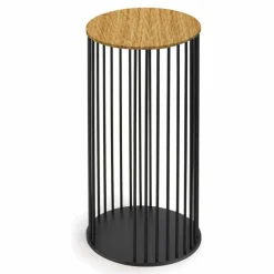 Tavolino da Salotto con Piano Tondo in Legno Realizzato in Italia - Montebianco