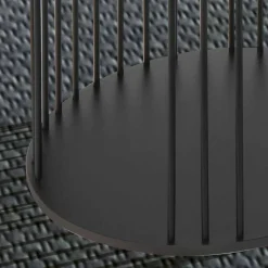 Tavolino da Salotto con Piano Tondo in Legno Realizzato in Italia - Montebianco