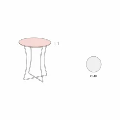 Tavolino da Salotto con Piano Rotondo in Hpl Stratificato Made in Italy - Mina