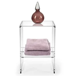 Tavolino da Salotto con 1 Ripiano in Plexiglass Trasparente Made in Italy - Mulan