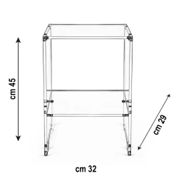 Tavolino da Salotto con 1 Ripiano in Plexiglass Trasparente Made in Italy - Mulan