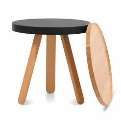 Tavolino da Salotto Design con Piano Rotondo e Gambe in Legno Massello - Salerno