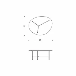 Tavolino da Salotto di Design con Piano in Legno Made in Italy - Cinci