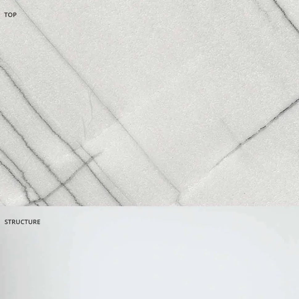 Tavolino da Salotto di Design in Marmo con Base in Vetro Made in Italy - Molino