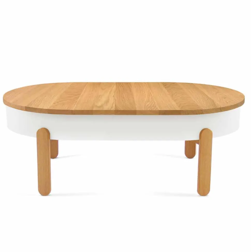 Tavolino da Salotto di Design in Legno Massello e Metallo Laccato - Salerno