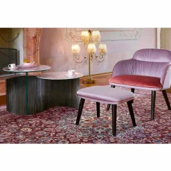 Tavolino da Salotto di Lusso a 2 Piani Rotondi in Gres Made in Italy - Stoccolma