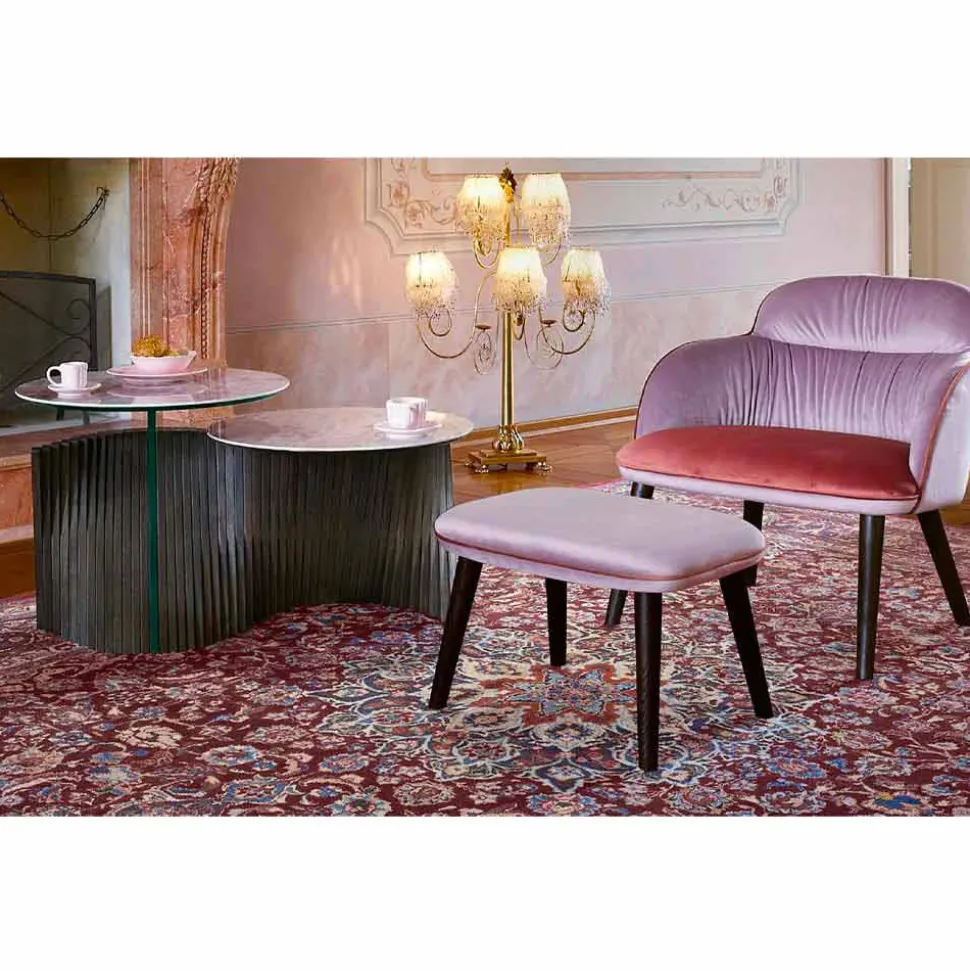 Tavolino da Salotto di Lusso a 2 Piani Rotondi in Gres Made in Italy - Stoccolma