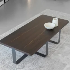 Tavolino da Salotto di Lusso in Metallo Colorato e Piano in Legno - Anacleto