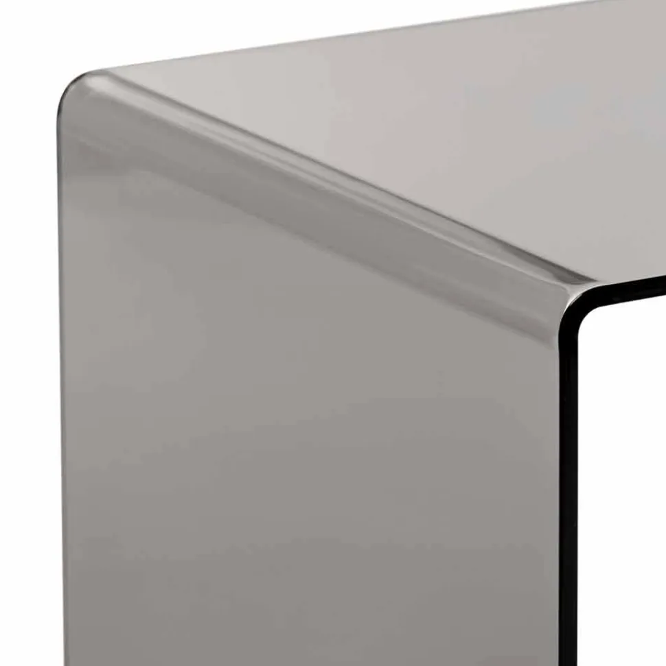 Tavolino da salotto fumé moderno 40x40cm Terry Small, made in Italy