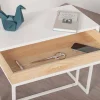 Tavolino da Salotto in Acciaio con Vassoio in Frassino Made in Italy - Merletto