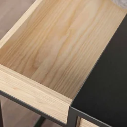 Tavolino da Salotto in Acciaio con Vassoio in Frassino Made in Italy - Merletto