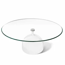 Tavolino da Salotto in Cristallo Extrachiaro e Metallo Made in Italy - Livigno