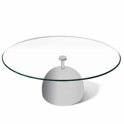 Tavolino da Salotto in Cristallo Extrachiaro e Metallo Made in Italy - Livigno