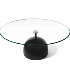 Tavolino da Salotto in Cristallo Extrachiaro e Metallo Made in Italy - Livigno