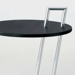 Tavolino da Salotto in Mdf Laccato Nero e Acciaio Made in Italy - Sestante
