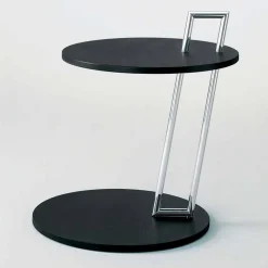 Tavolino da Salotto in Mdf Laccato Nero e Acciaio Made in Italy - Sestante