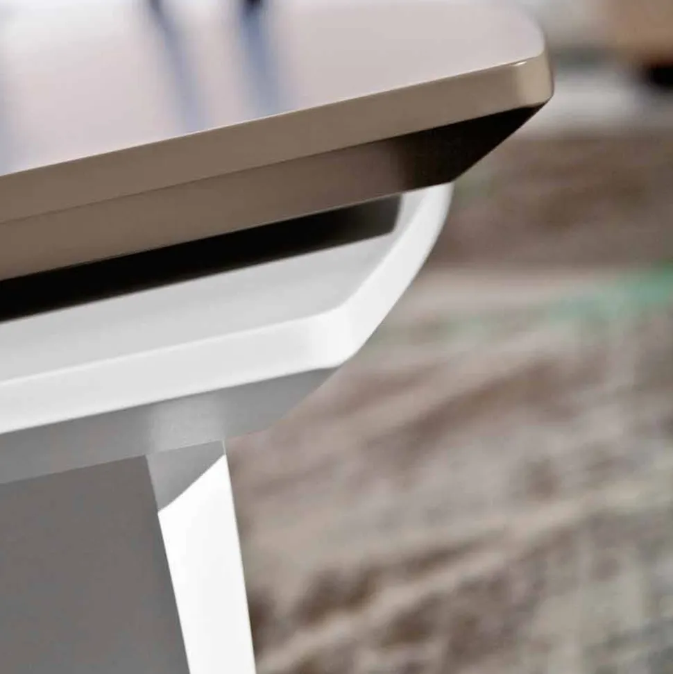 Tavolino da Salotto in Mdf Laccato con Piano Girevole Made in Italy - Lisa