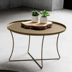 Tavolino da Salotto in Metallo con Vassoio Contenitore Made in Italy - Numbo
