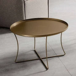 Tavolino da Salotto in Metallo con Vassoio Contenitore Made in Italy - Numbo