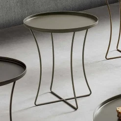Tavolino da Salotto in Metallo con Vassoio Contenitore Made in Italy - Numbo