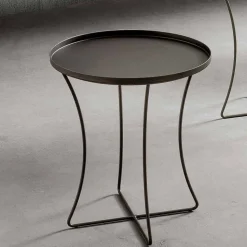 Tavolino da Salotto in Metallo con Vassoio Contenitore Made in Italy - Numbo