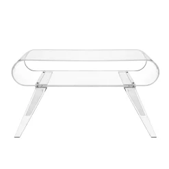 Tavolino da Salotto in Plexiglass Trasparente o con Legno di Design - Gesso