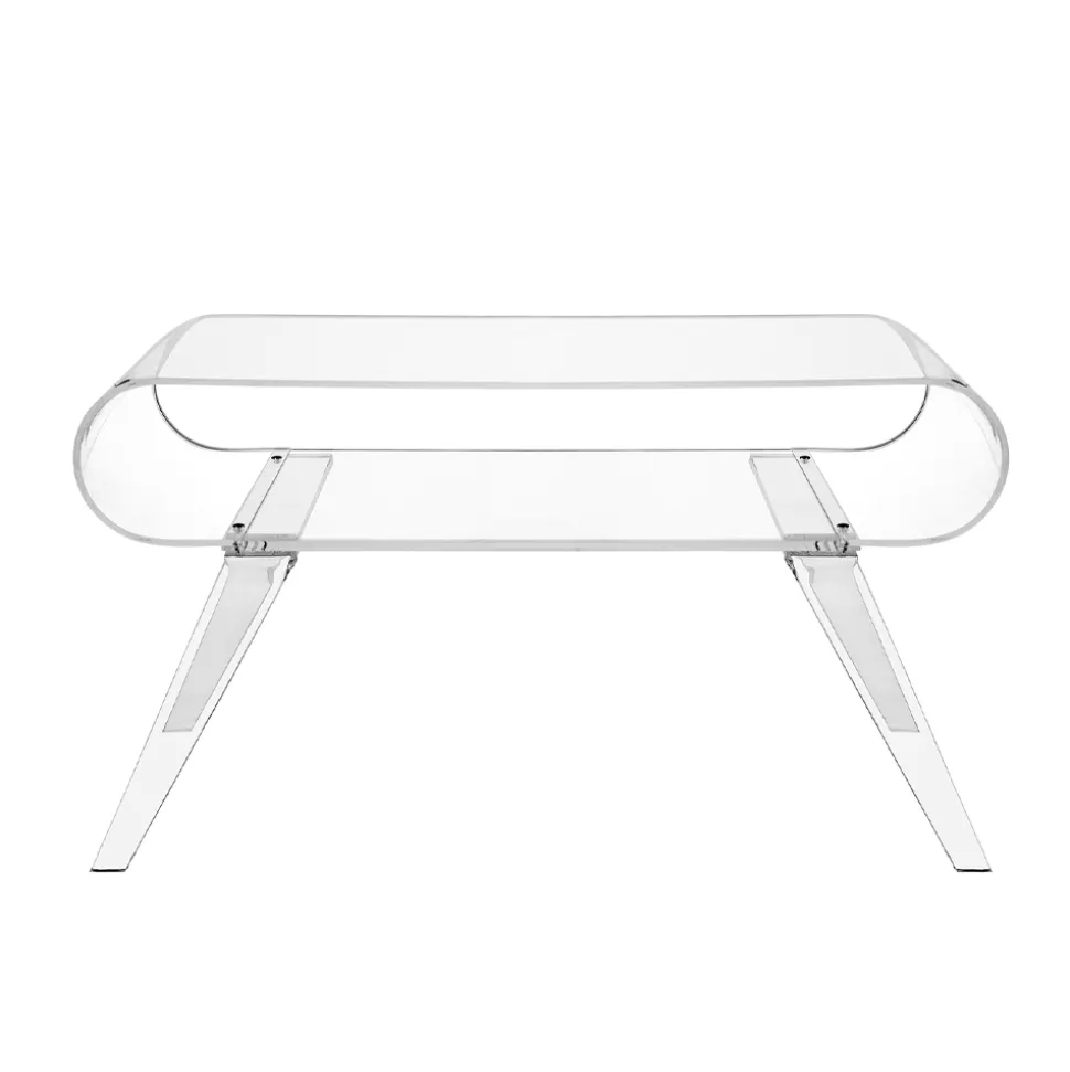 Tavolino da Salotto in Plexiglass Trasparente o con Legno di Design - Gesso