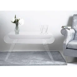 Tavolino da Salotto in Plexiglass Trasparente o con Legno di Design - Gesso