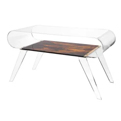 Tavolino da Salotto in Plexiglass Trasparente o con Legno di Design - Gesso
