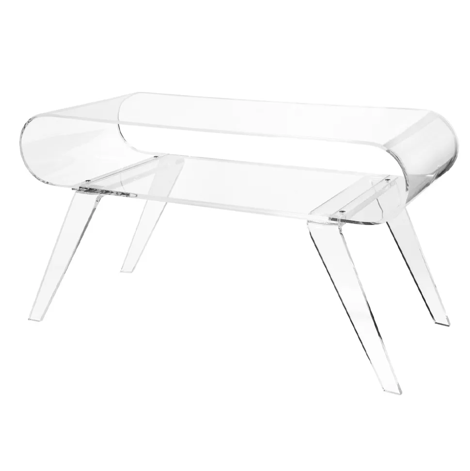 Tavolino da Salotto in Plexiglass Trasparente o con Legno di Design - Gesso