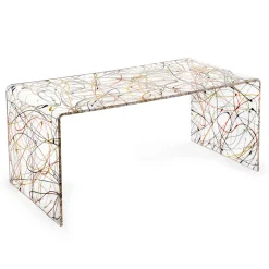 Tavolino da Salotto in Plexiglass Trasparente Realizzato in Italia - Vichy