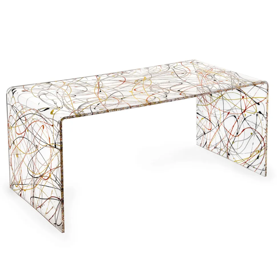 Tavolino da Salotto in Plexiglass Trasparente Realizzato in Italia - Vichy