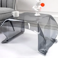 Tavolino da Salotto in Plexiglass Drappeggiato a Mano Made in Italy - Pippo