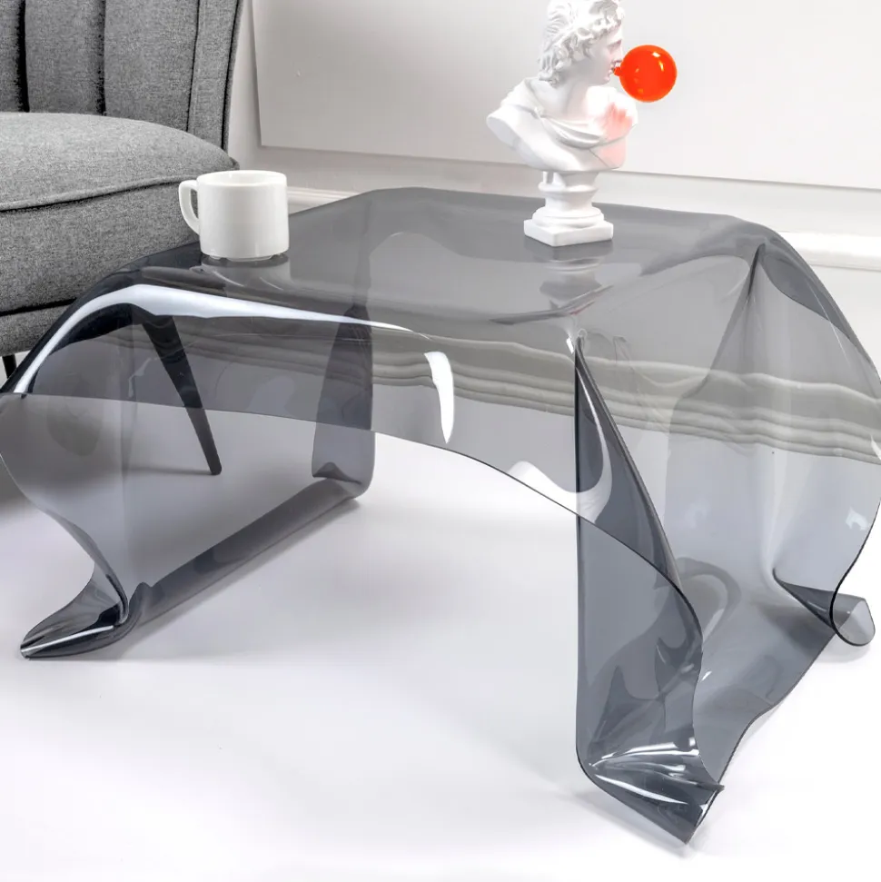 Tavolino da Salotto in Plexiglass Drappeggiato a Mano Made in Italy - Pippo