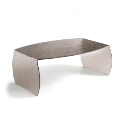 Tavolino da Salotto in Vetro Curvato Effetto Martellato Made in Italy - Francesca