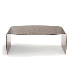 Tavolino da Salotto in Vetro Curvato Effetto Martellato Made in Italy - Francesca
