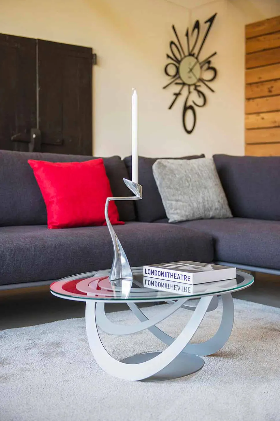 Tavolino da Salotto in Vetro e Ferro Bianco o Ardesia Made in Italy – Olfeo