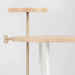 Tavolino da Salotto Moderno con Piano Rotondo in Frassino Made in Italy - Velino