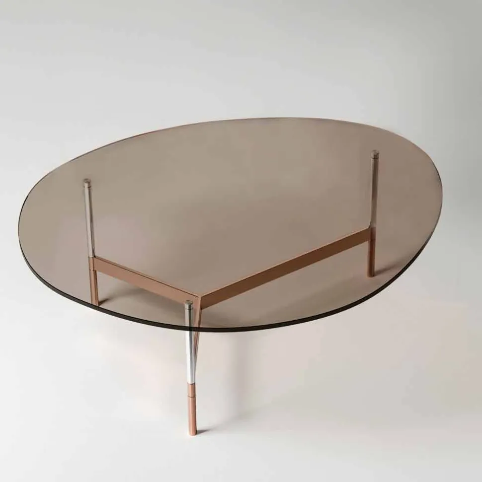 Tavolino da Salotto Moderno con Piano in Vetro Made in Italy - Cinci