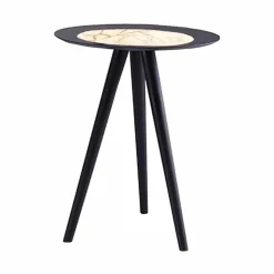 Tavolino da Salotto Moderno con Piano Rotondo in Gres Made in Italy - Stoccarda